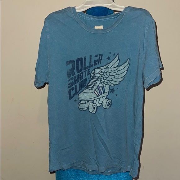 Kids Blue Roller Skate Club T-Shirt - Picture 1 of 6